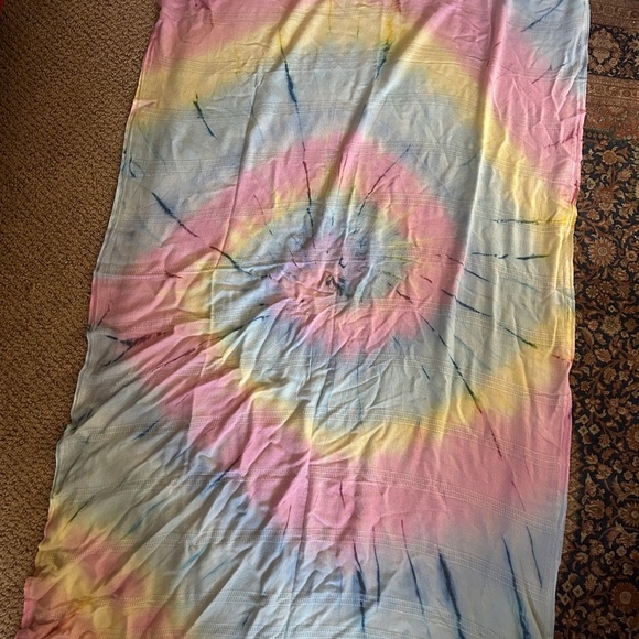 Other - EUC Tie-Dye Pastel Turkish towel, shawl, pashmina.  Pink blue yellow swirl